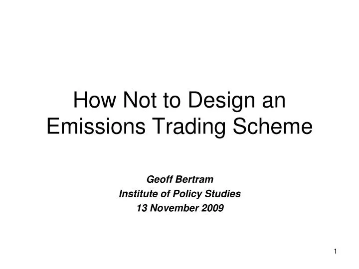 how not to design an emissions trading scheme