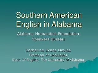 Southern American English in Alabama
