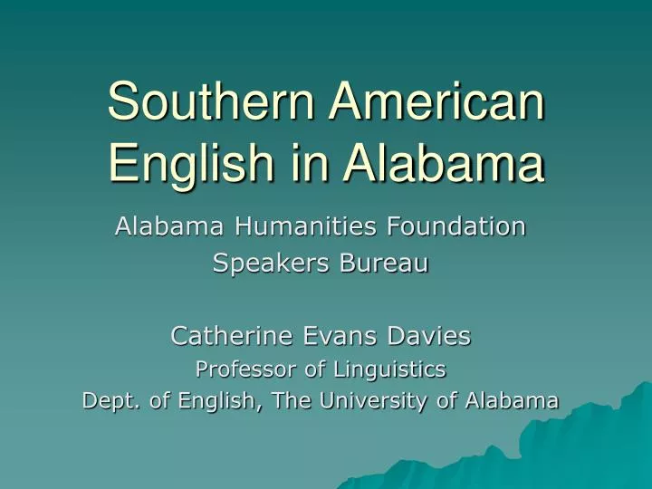 southern american english in alabama