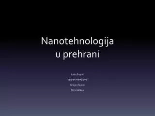 nanotehnologija u prehrani