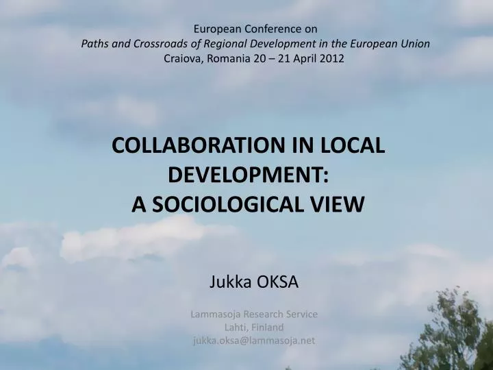 collaboration in local development a sociological view