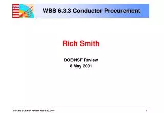 WBS 6.3.3 Conductor Procurement