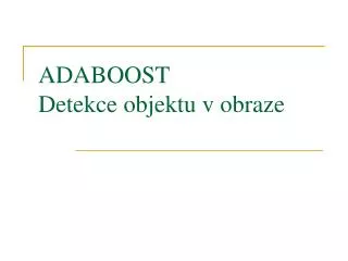 adaboost detekce objektu v obraze