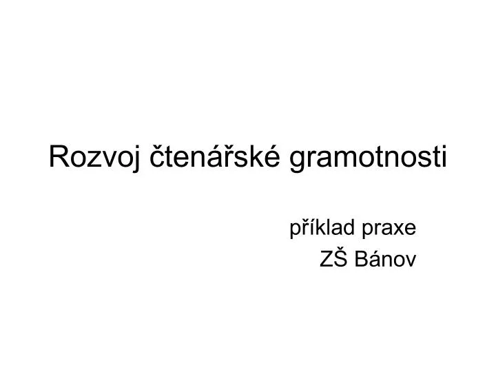 rozvoj ten sk gramotnosti