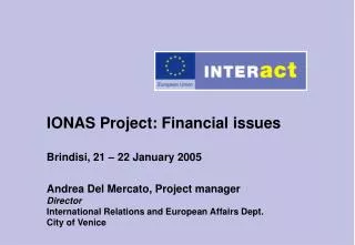 IONAS Project - Guidelines for Financial Reporting