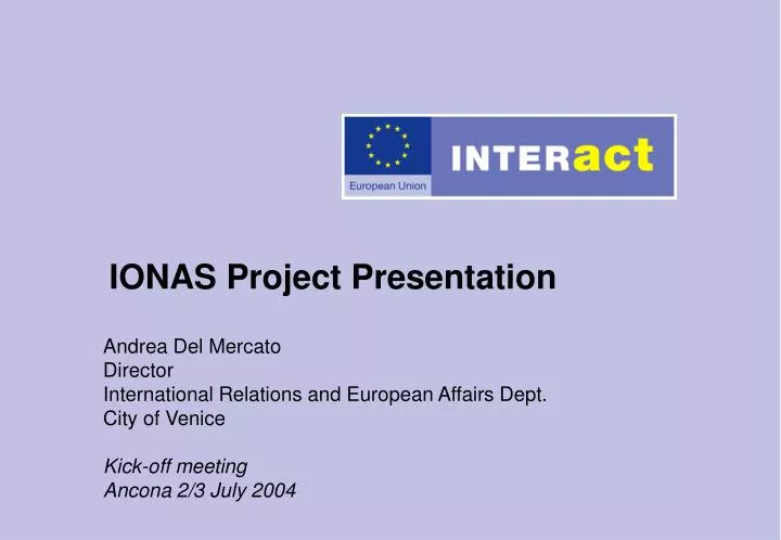 ionas project presentation