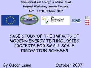 Development and Energy in Africa (DEA) Regional Workshop, Arusha Tanzania