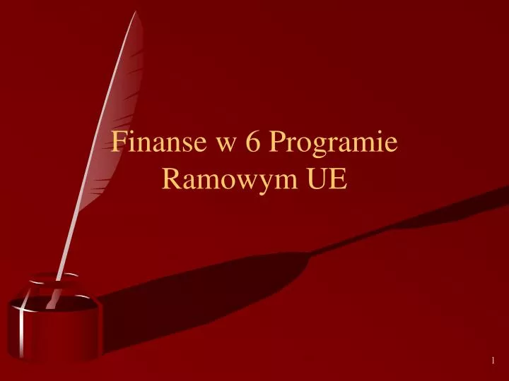 finanse w 6 programie ramowym ue
