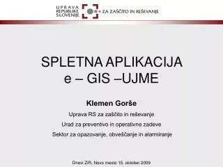 spletna aplikacija e gis ujme
