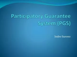 participatory guarantee system pgs