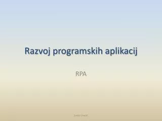 razvoj programskih aplikacij