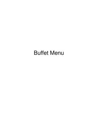 Buffet Menu