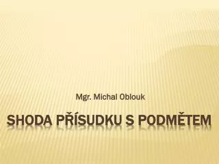 mgr michal oblouk
