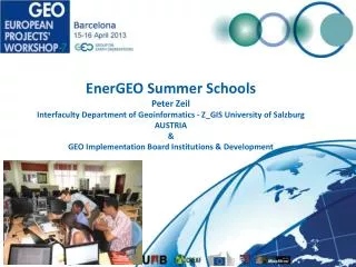 EnerGEO Summer Schools Peter Zeil