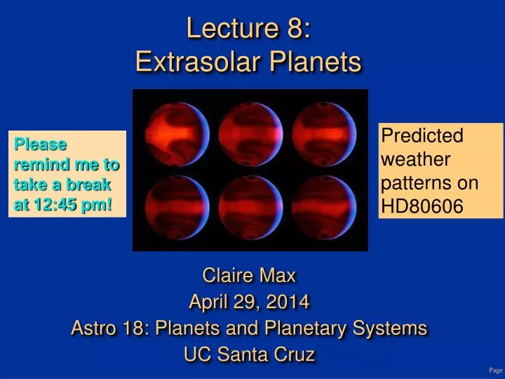 lecture 8 extrasolar planets