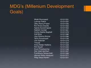 mdg s millenium development goals