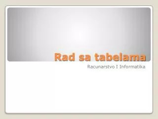 rad sa tabelama