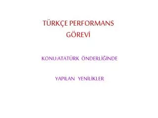t rk e performans g rev