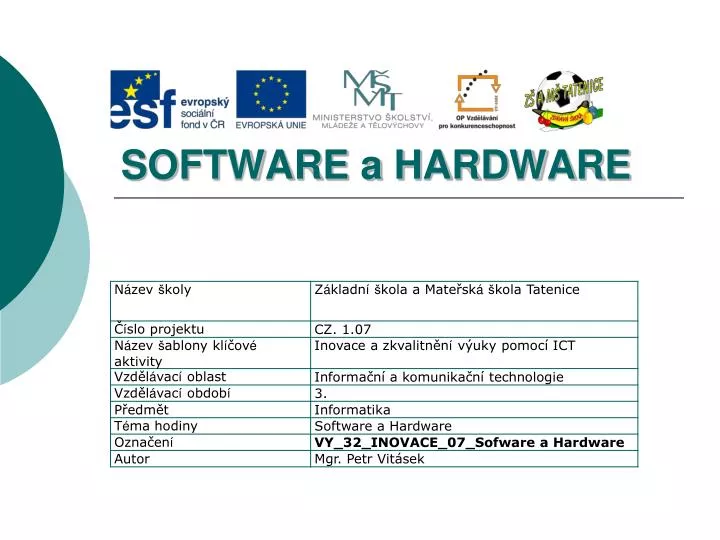 software a hardware