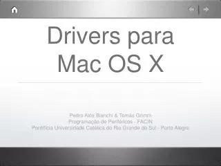Drivers para Mac OS X