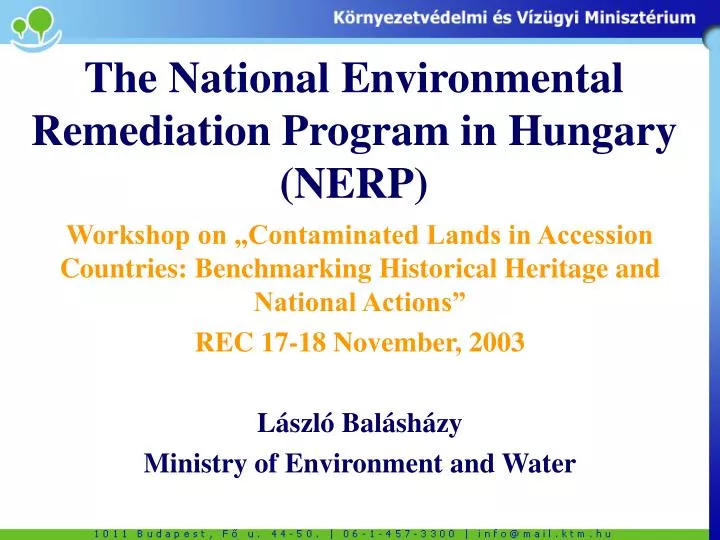 the national environmental remediation program in hungary n erp