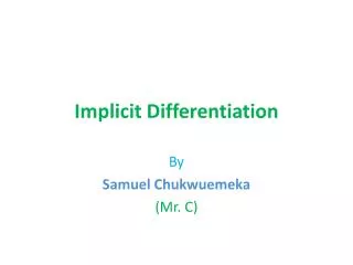 Implicit Differentiation