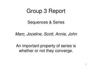 Group 3 Report