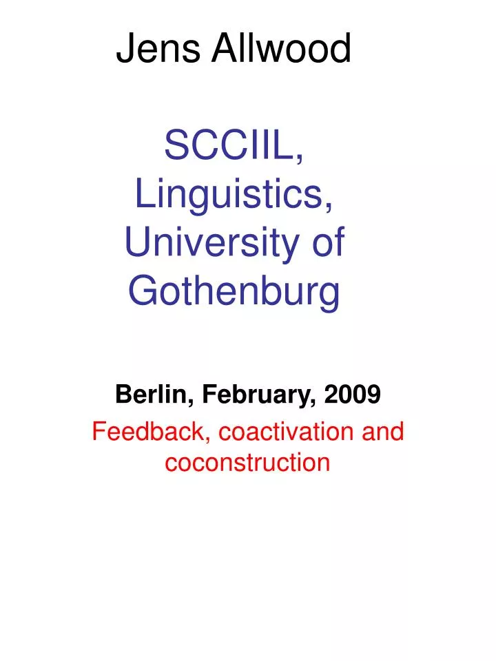 jens allwood scciil linguistics university of gothenburg