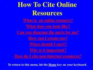 How To Cite Online Resources