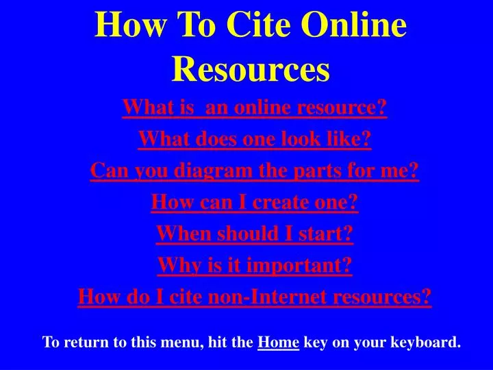 how to cite online resources
