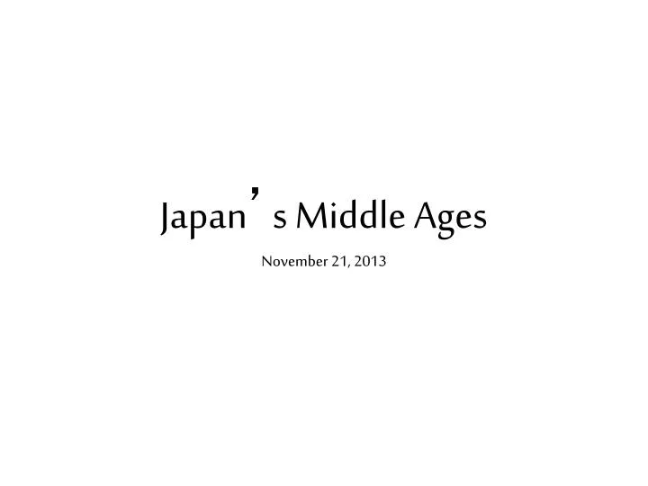 japan s middle ages