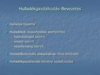 hullad kgazd lkod s bevezet s