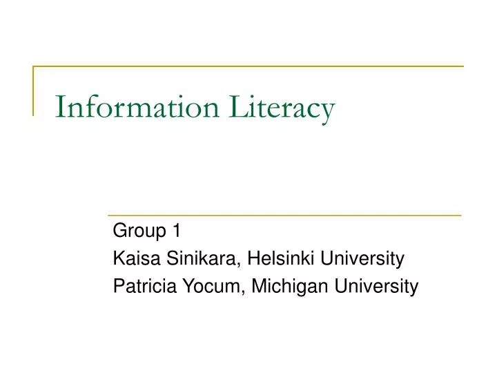 information literacy