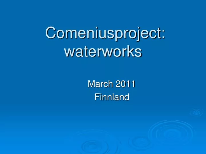 comeniusproject waterworks