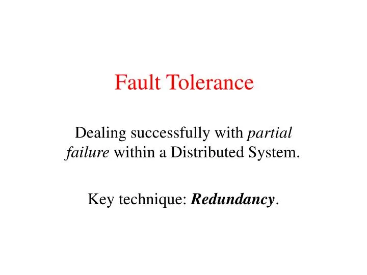 fault tolerance