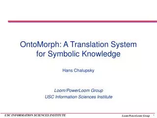OntoMorph: A Translation System for Symbolic Knowledge