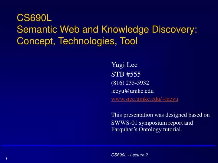 cs690l semantic web and knowledge discovery concept technologies tool