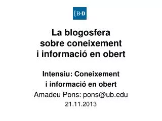 la blogosfera sobre coneixement i informaci en obert