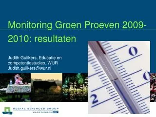 monitoring groen proeven 2009 2010 resultaten