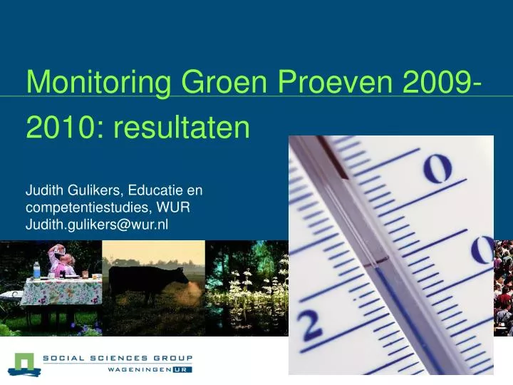 monitoring groen proeven 2009 2010 resultaten