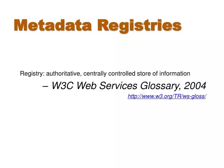 metadata registries