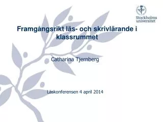 framg ngsrikt l s och skrivl rande i klassrummet