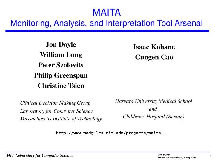 maita monitoring analysis and interpretation tool arsenal