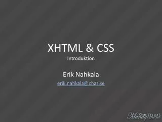 xhtml css introduktion