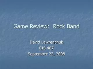 Game Review: Rock Band