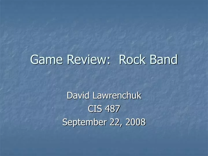 game review rock band