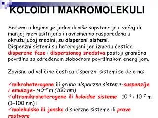 koloidi i makromolekuli