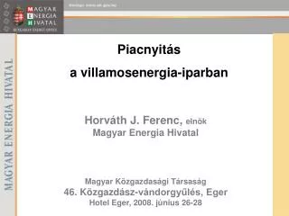 Piacnyitás a villamosenergia-iparban