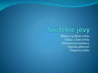 Světelné jevy