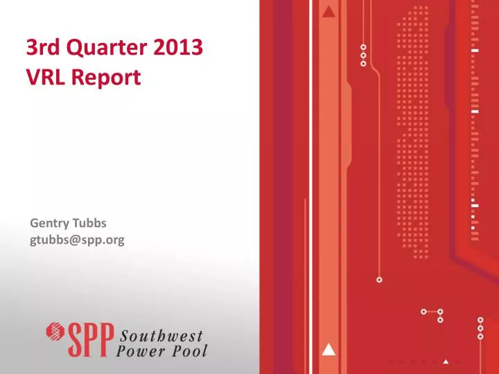 3rd quarter 2013 vrl report